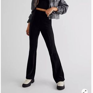 NWT Free People slim velvet flare pull on pants.